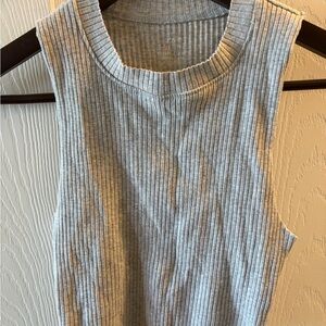 Aerie Light Gray Ribbed Tank Top